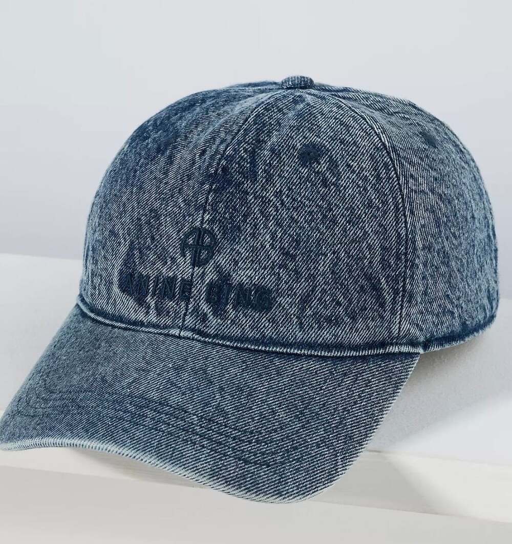Anine Bing Jeremy Cotton Baseball Cap in Light Denim